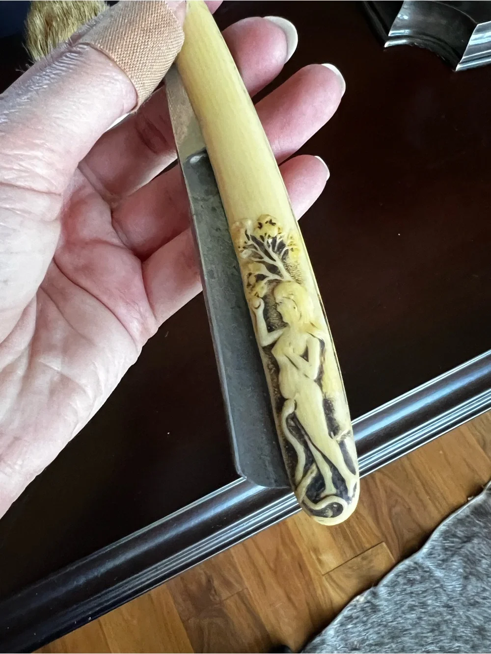 Antique Vintage Shaving Set with Garden of Eden Motif